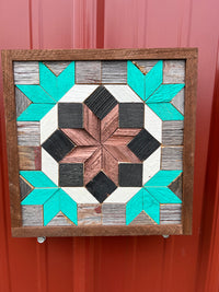 Amish Handmade Barn Quilt Wall Art – Reclaimed Barn Wood – 10.5” x 10.5”