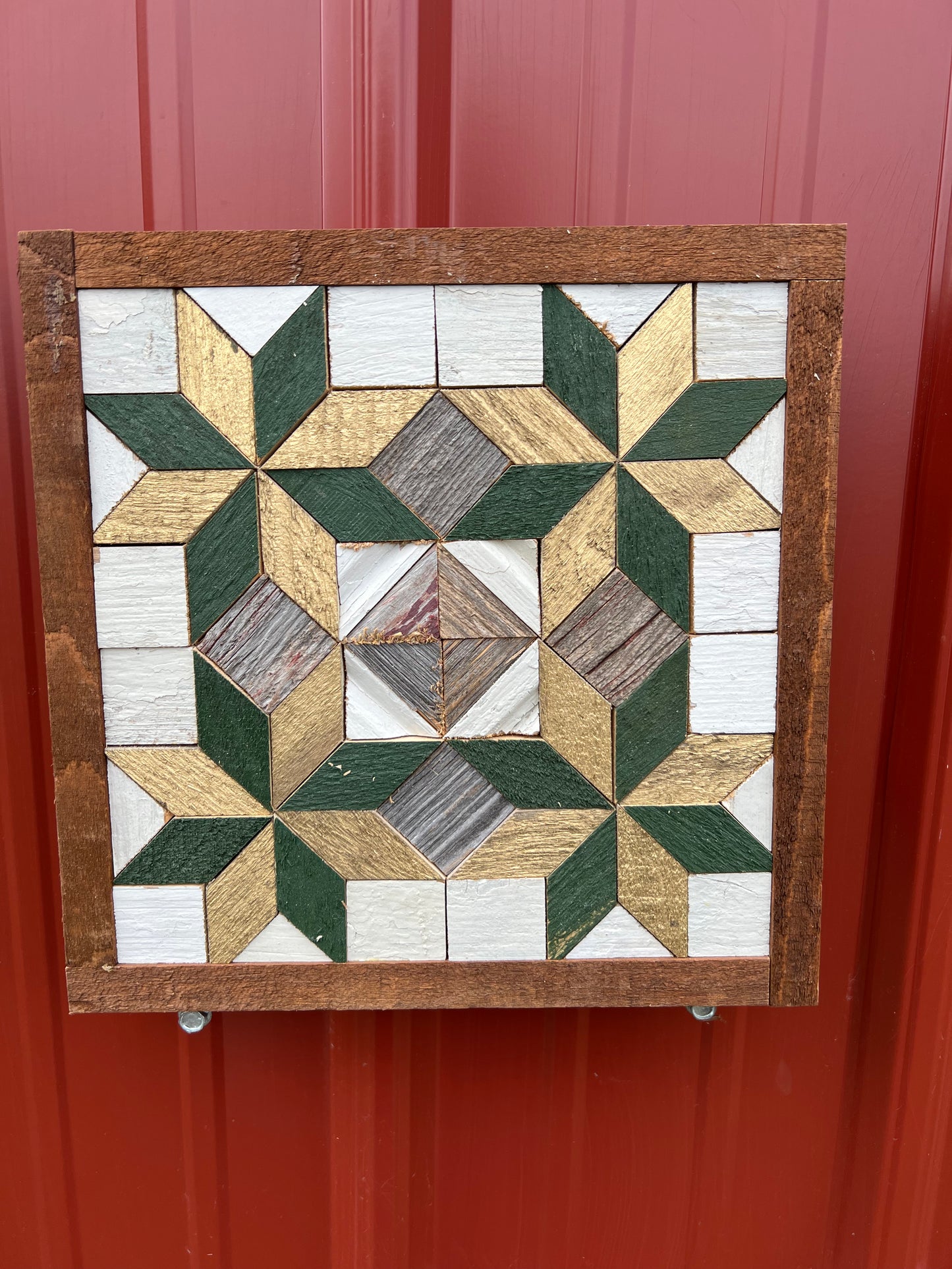 Amish Handmade Barn Quilt - Square (10.5 in x 10.5 in x 1 in)