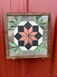 Amish Handmade Barn Quilt Wall Art – Reclaimed Barn Wood – 10.5” x 10.5”