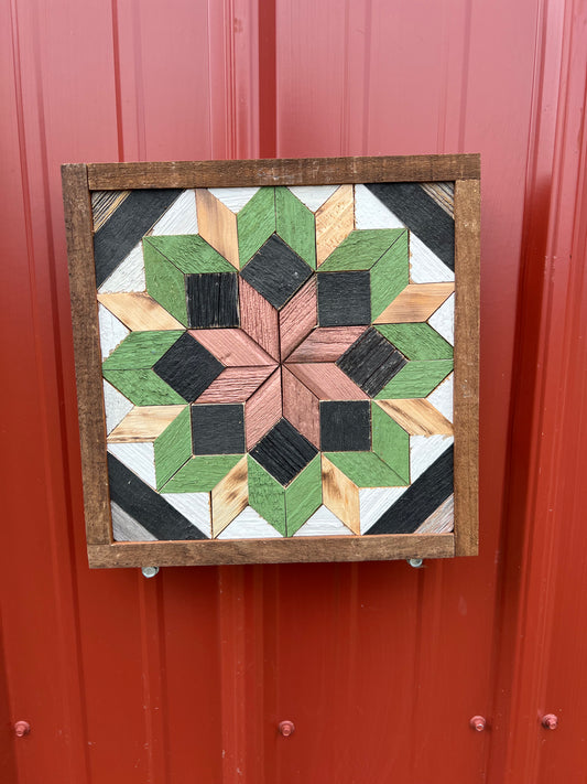 Amish Handmade Barn Quilt - Square (10.5 in x 10.5 in x 1 in)