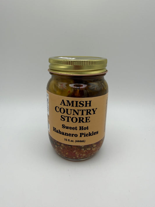 Sweet Hot Habanero Pickles | Sweet & Spicy Pickle Chips | 15 fl. oz.