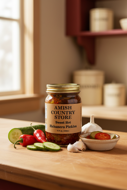 Sweet Hot Habanero Pickles | Sweet & Spicy Pickle Chips | 15 fl. oz.
