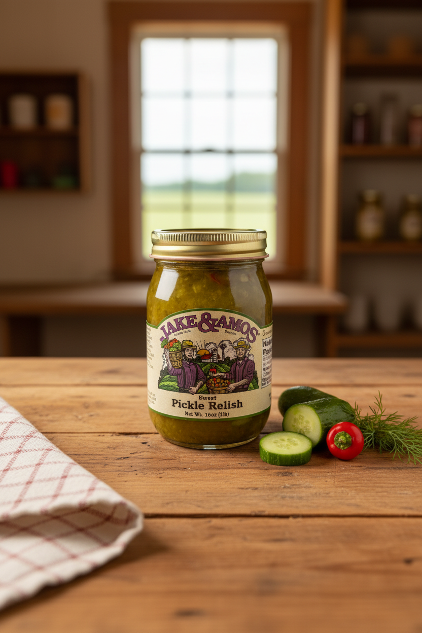 Jake & Amos Sweet Pickle Relish – 16 oz.