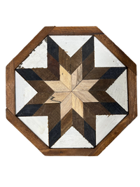 Amish Handmade Barn Quilt Wall Art – Reclaimed Barn Wood – 10.5” x 10.5”