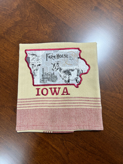 Locally Embroidered Iowa Dish Towel – Made in Lamoni