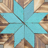 Amish Barn Quilt Wall Art, 10.5 x 10.5  Turquoise and Black Star