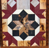 Amish Barn Quilt Wall Art, 30 by 10.5 Red and Black Starburst
