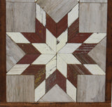 Amish Barn Quilt Wall Art, 30 by 10.5 Red and White Stars