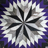 Amish Barn Quilt Wall Art, 3 by 3 Purple, Black, and White Star