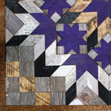 Amish Barn Quilt Wall Art, 3 by 3 Purple and Black Star Flower