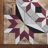 Amish Barn Quilt Wall Art, 2 by 2 Cranberry Starburst