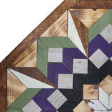 Amish Barn Quilt Wall Art, 2 by 2 Octagon: Sage Green and Purple Flower