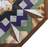 Amish Barn Quilt Wall Art, 2 by 2 Octagon: Sage Green and Purple Flower