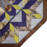 Amish Barn Quilt Wall Art, 2 by 2 Octagon: Yellow and Purple Flower
