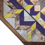 Amish Barn Quilt Wall Art, 2 by 2 Octagon: Yellow and Purple Flower