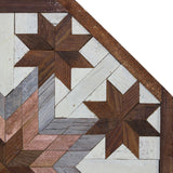 Amish Barn Quilt Wall Art, 2 by 2 Octagon: Natural and Copper Stars