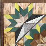 Amish Barn Quilt Wall Art, 2 by 2  Green and Yellow Flowerburst