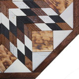 Amish Barn Quilt Wall Art, 2 by 2 Octagon: Black, Brown, and White Flower
