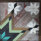 Amish Barn Quilt Wall Art, 3 by 3 Large Turquoise and Green Star