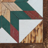 Amish Barn Quilt Wall Art, 10.5 x 10.5 Green and Red Star