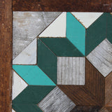 Amish Barn Quilt Wall Art, 10.5 x 10.5 Turquoise and Green Flower