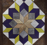 Amish Barn Quilt Wall Art, 30 by 10.5 Purple and Yellow Flowers