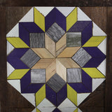 Amish Barn Quilt Wall Art, 30 by 10.5 Purple and Yellow Flowers