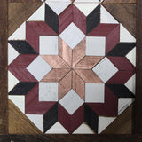 Amish Barn Quilt Wall Art, 30 by 10.5 Red and Copper Flowers