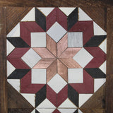 Amish Barn Quilt Wall Art, 30 by 10.5 Red and Copper Flowers