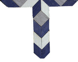 Amish Barn Quilt Wall Art, small cross: Gray, White, and Blue