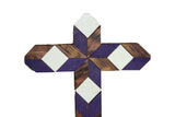 Amish Barn Quilt Wall Art, small cross: Purple and White