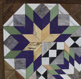 Amish Barn Quilt Wall Art, 3 by 3 Large Purple and Green Flowerburst