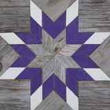 Amish Barn Quilt Wall Art, 2 by 2 Purple and White Flower