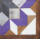 Amish Barn Quilt Wall Art, 10.5 x 10.5 Purple Flower