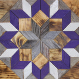 Amish Barn Quilt Wall Art, 2 by 2 Octagon: Sage Green and Purple Flower