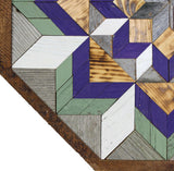 Amish Barn Quilt Wall Art, 2 by 2 Octagon: Sage Green and Purple Flower