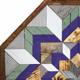 Amish Barn Quilt Wall Art, 2 by 2 Octagon: Sage Green and Purple Flower