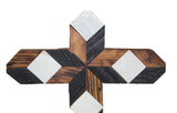Amish Barn Quilt Wall Art, small cross: black and white