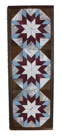 Amish Handmade Barn Quilt Wall Art – Reclaimed Barn Wood – 10.5” x 30”
