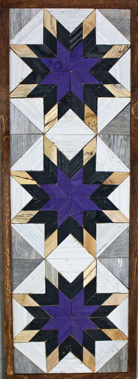Amish Handmade Barn Quilt Wall Art – Reclaimed Barn Wood – 10.5” x 30”