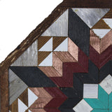 Amish Barn Quilt Wall Art, 2 by 2 Octagon: Turquoise and Copper Flower