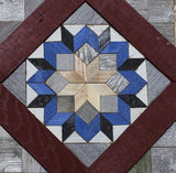 Amish Barn Quilt Wall Art, 3 by 3 Large Red, White, and Blue Flower