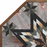 Amish Barn Quilt Wall Art, 3 by 3 Large Octagon: Sage Green and Black Starburst