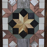 Amish Barn Quilt Wall Art, 30 by 10.5 Copper and Sage Green Flowerburst