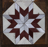 Amish Barn Quilt Wall Art, 30 by 10.5 Silver and Red Starburst