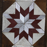 Amish Barn Quilt Wall Art, 30 by 10.5 Silver and Red Starburst