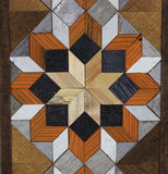 Amish Barn Quilt Wall Art, 30 by 10.5 Burnt Orange and Black Flower