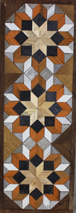 Amish Barn Quilt Wall Art, 30 by 10.5 Burnt Orange and Black Flower