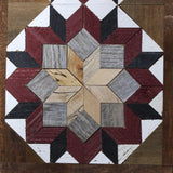 Amish Barn Quilt Wall Art, 30 by 10.5 Red and Copper Flower