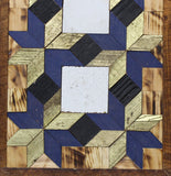 Amish Barn Quilt Wall Art, 30 by 10.5 Gold and Blue Stars